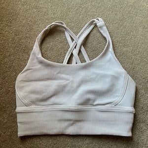 Lululemon ribbed energy longline bra 6 white